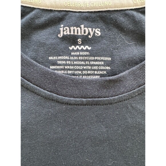 Jambys Unisex Short Sleeve MicroModal Crew JamTee Navy Blue Size Small Pj Top - Picture 5 of 5
